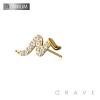IMPLANT GRADE TITANIUM THREADLESS PUSH IN SNAKE WAVE PULSE CZ TOP PART